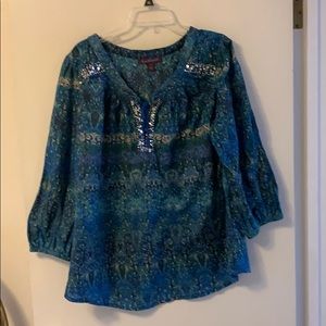 Gloria Vanderbilt 3/4 length sleeve blouse